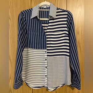 NWOT Express Striped Portofino Shirt – Navy & White – Size S